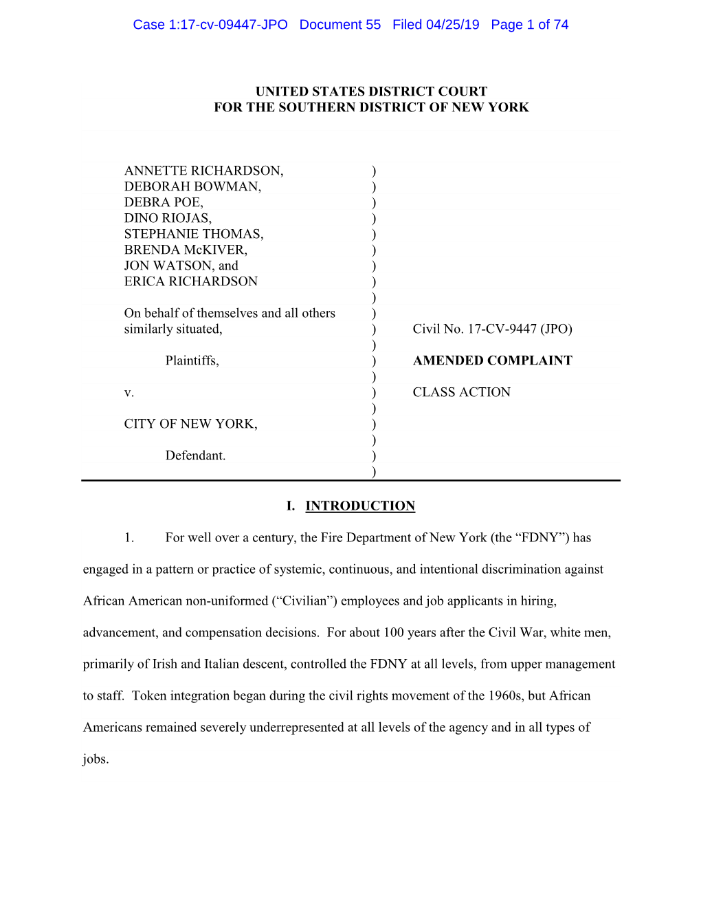 Case 1:17-Cv-09447-JPO Document 55 Filed 04/25/19 Page 1 of 74