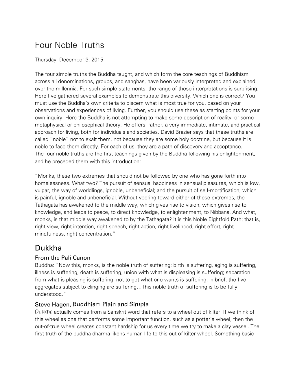 Four Noble Truths Compared.Pages