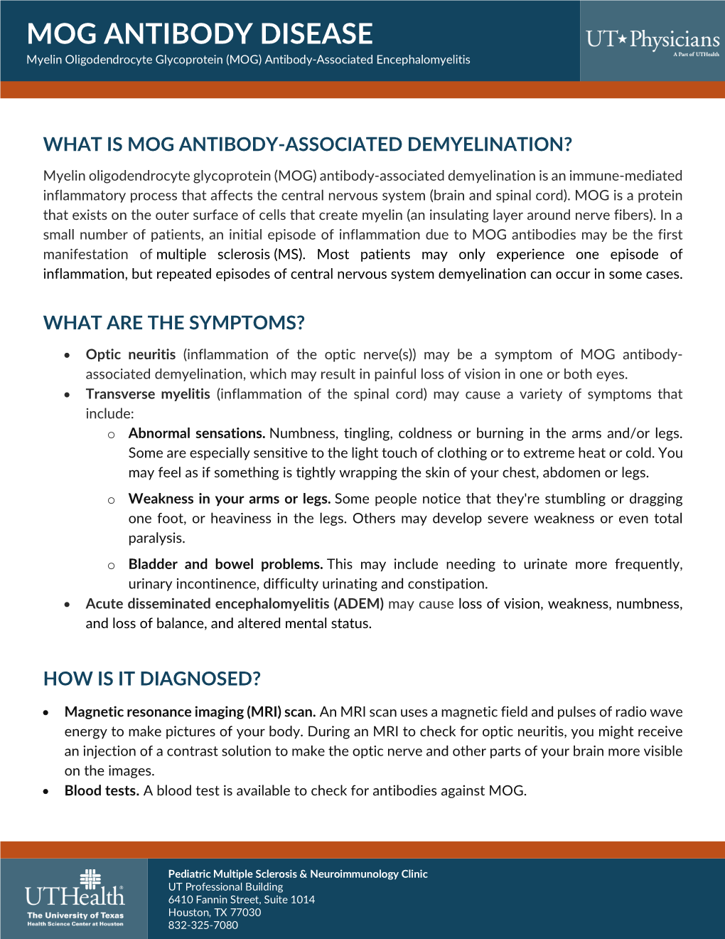 Myelin Oligodendrocyte Glycoprotein (MOG) Antibody Disease