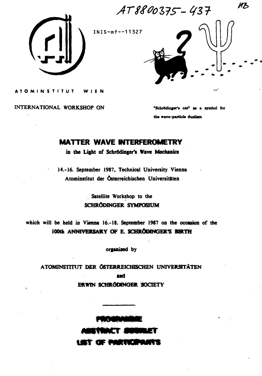 MATTER WAVE INTERFEROMETRY in the Light of Schridinger's Wave Mechanics