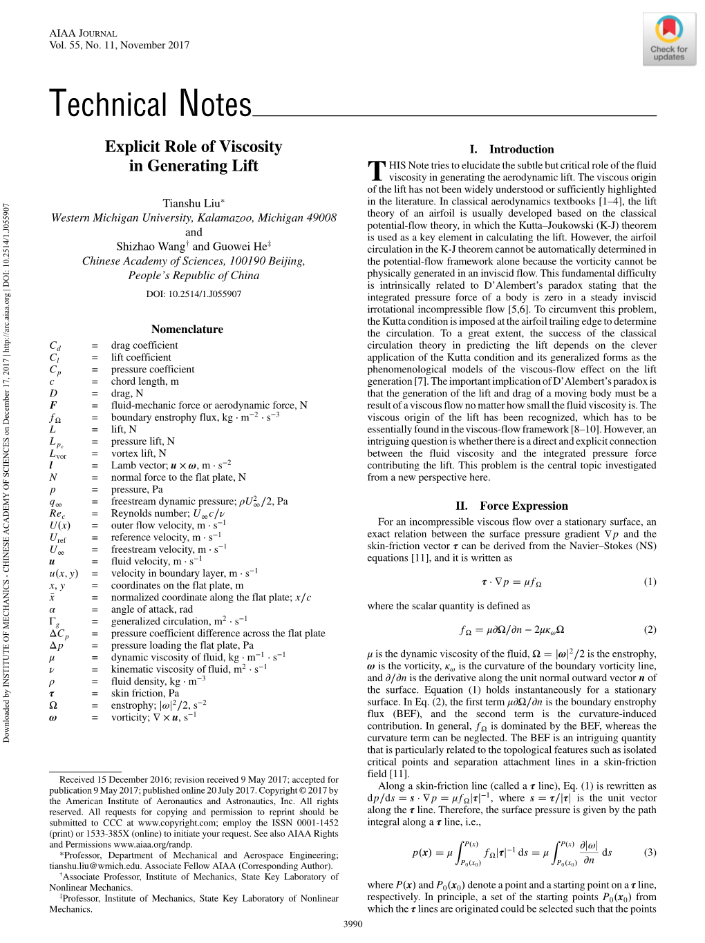 Explicit Role of Viscosity in Generating Lift