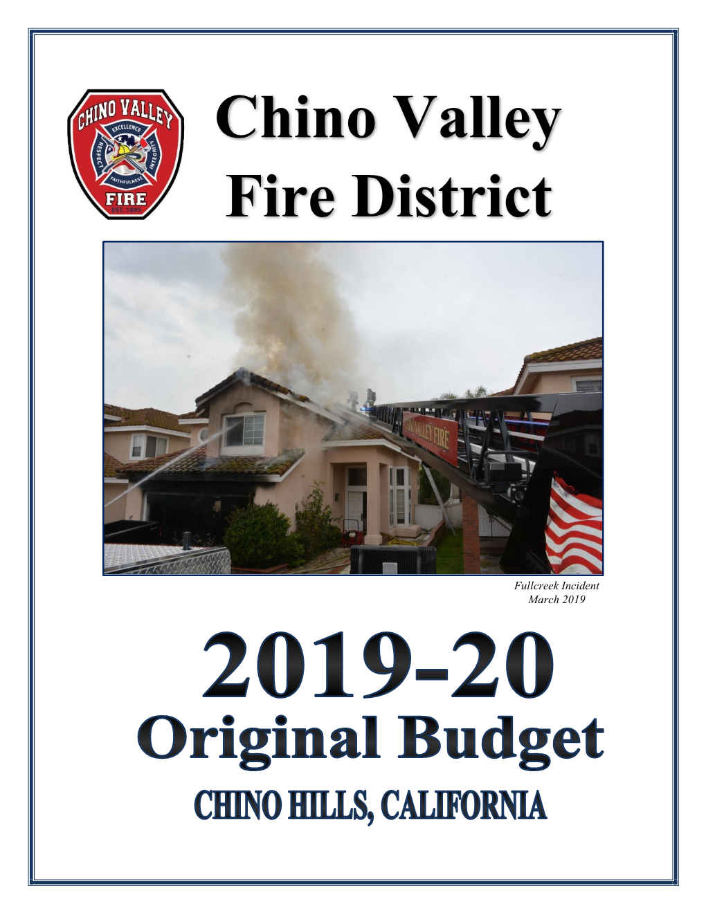 2019-20 Original Budget Table of Contents