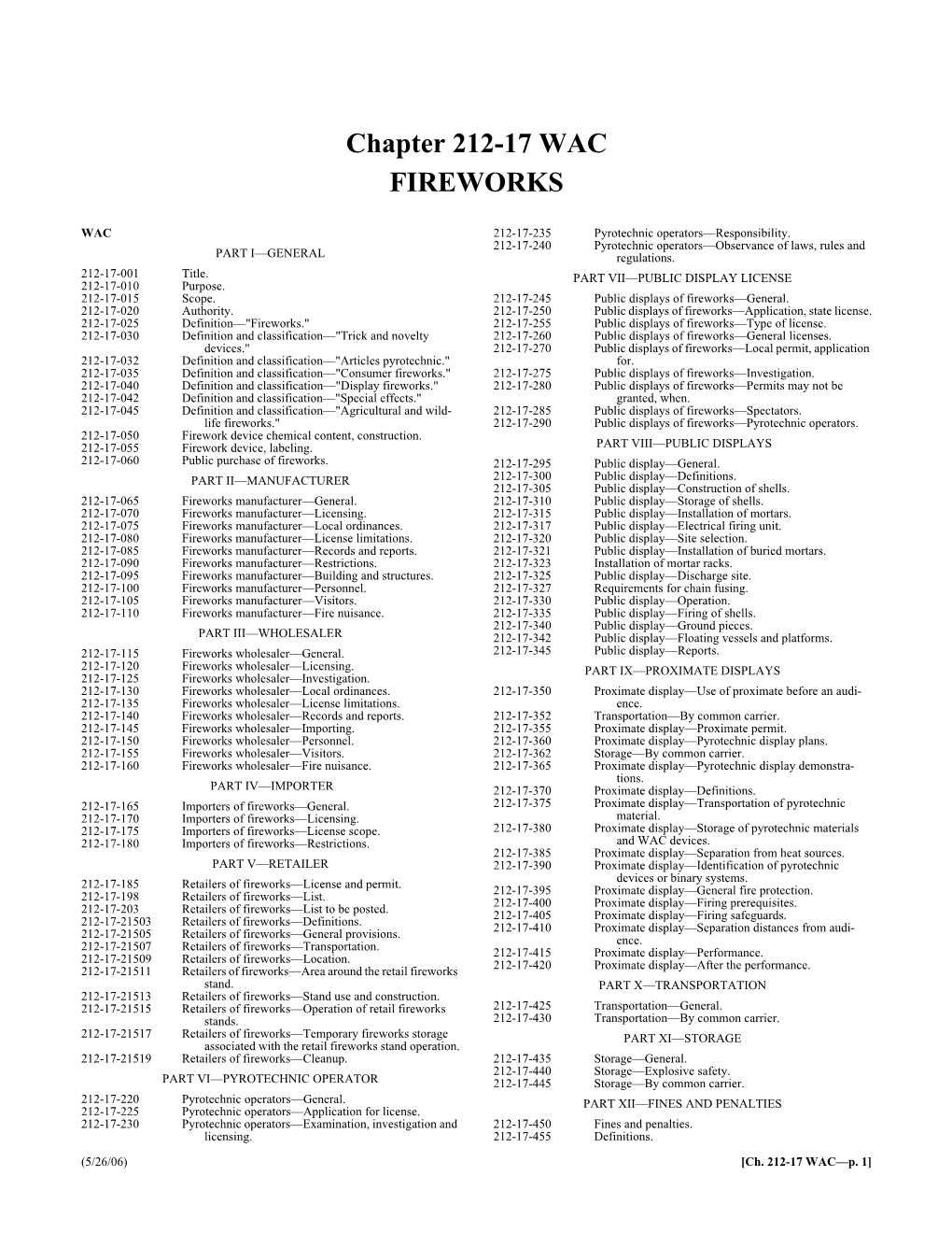 Chapter 212-17 WAC FIREWORKS