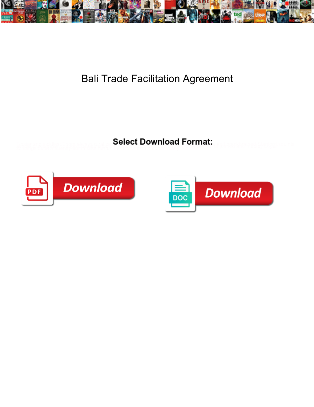 Bali Trade Facilitation Agreement