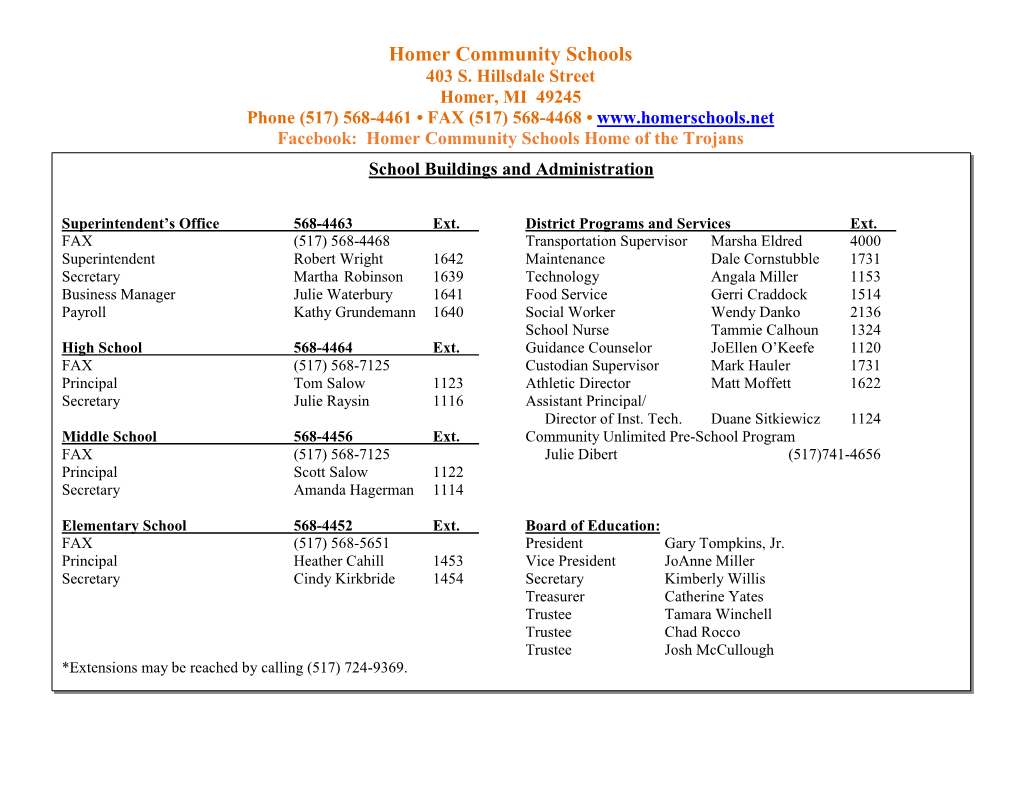 Homer Community Schools 403 S