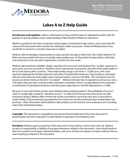 Lakes a to Z Help Guide