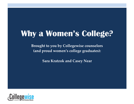 Why a Women's College?