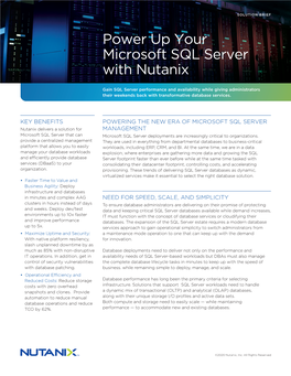 Power up Your Microsoft SQL Server with Nutanix