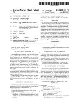 (12) United States Plant Patent (10) Patent N0.: US PP22,989 P2 Zill (45) Date of Patent: Aug