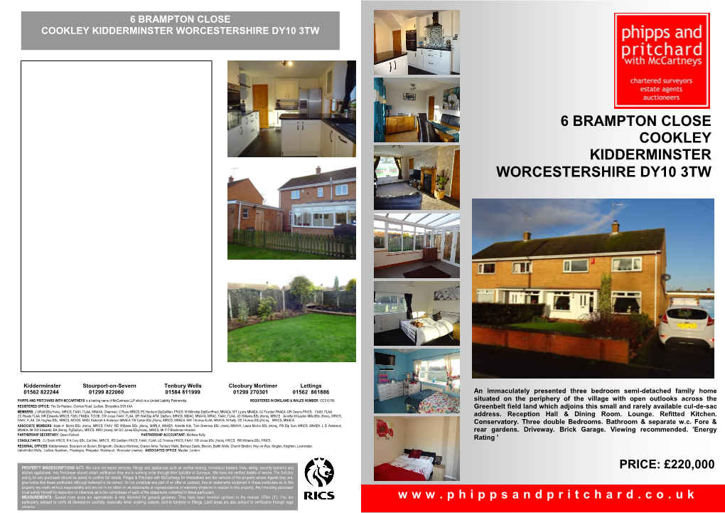 6 Brampton Close Cookley Kidderminster Worcestershire Dy10 3Tw