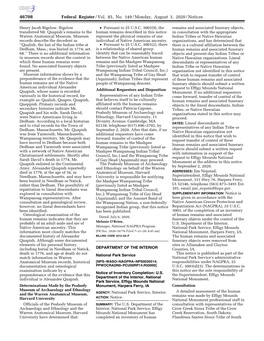 Federal Register/Vol. 85, No. 149/Monday, August 3, 2020/Notices