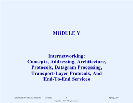 MODULE V Internetworking