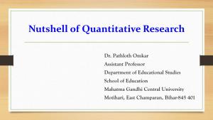 Nutshell of Quantitative Research