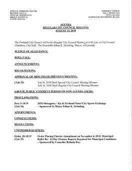 City Council Meeting Agenda Packet Portland Maine