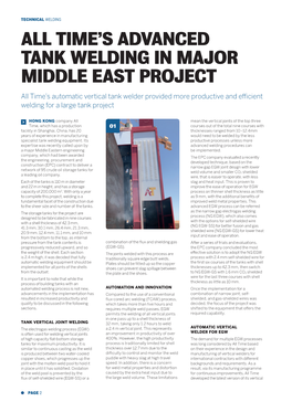 Time's Advanced Tank Welding in Major Middle East Project