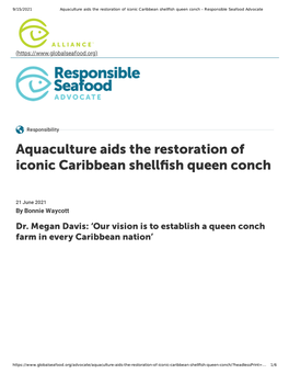 Aquaculture Aids the Restoration of Iconic Caribbean Shellfish Queen