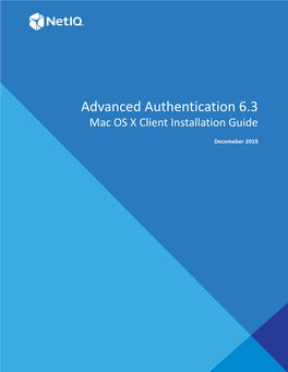 Advanced Authentication 6.3 Mac OS X Client Installation Guide