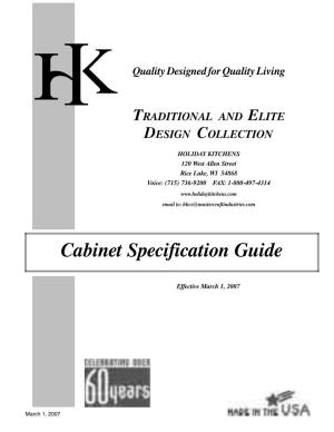 Cabinet Specification Guide