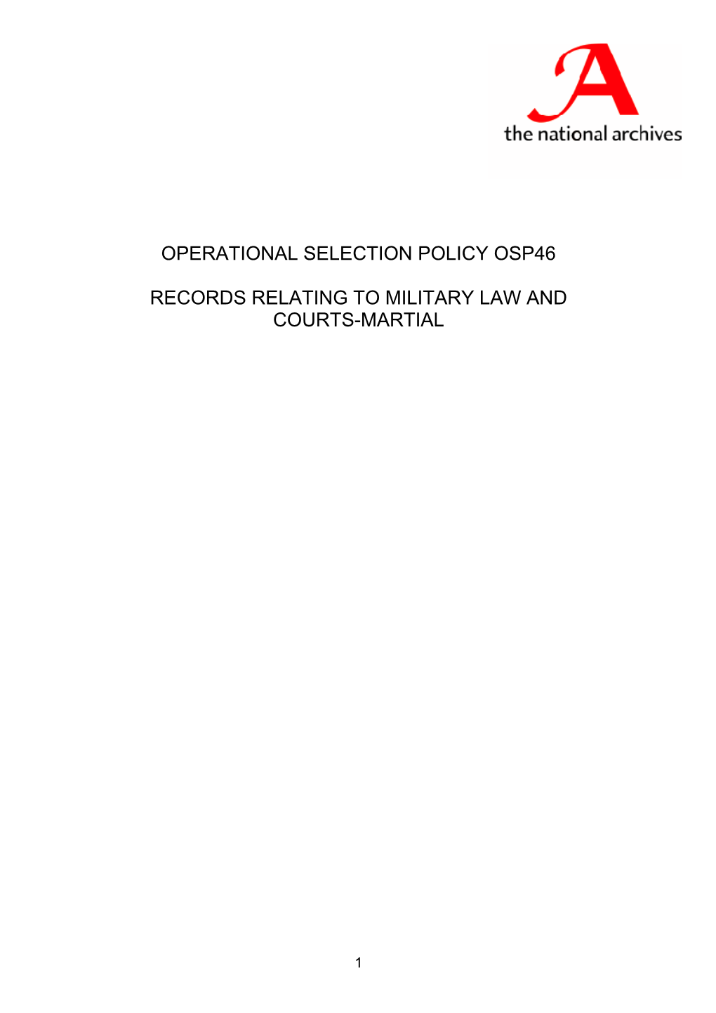 OSP46: Records Relating to Military Law and Courts-Martial