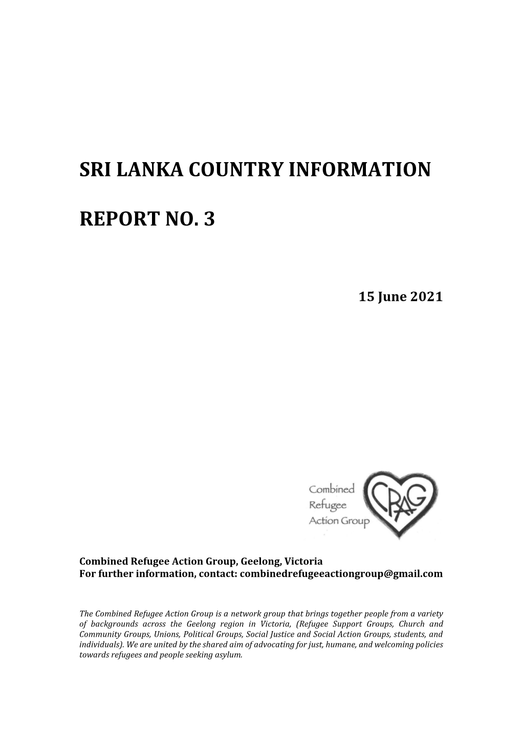 Sri Lanka Country Information Report No. 3