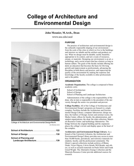 College of Architecture and Environmental Design