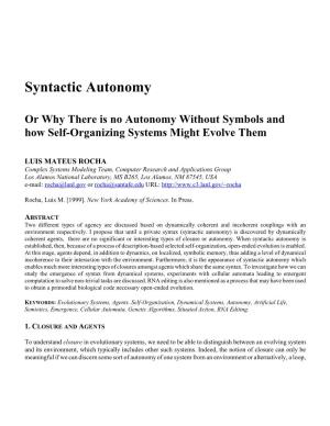 Syntactic Autonomy