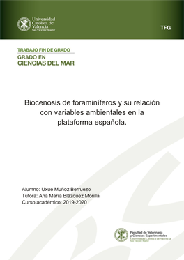 Biocenosis De Foraminíferos Y Su Relación Con Variables Ambientales En La Plataforma Española