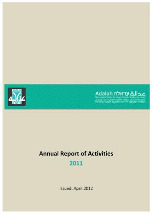 Annual Report of Activities 2011