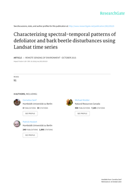 Characterizing Spectral-Temporal Patterns of Defoliator and Bark Beetle Disturbances Using Landsat Time Series
