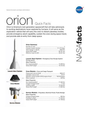 Orion MPCV Spacecraft Systems