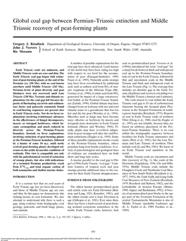Global Coal Gap Between Permian–Triassic Extinction and Middle Triassic Recovery of Peat-Forming Plants