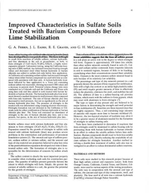 Improved Characteristics in Sulfate Soils Treated with Barium Compounds Before Lime Stabilization
