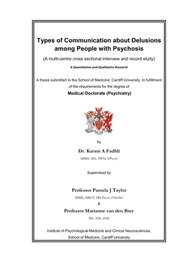 Types of Communication About Delusions Among People with Psychosis