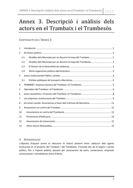 Annex 3. Descripció I Anàlisis Dels Actors En El Trambaix I El Trambesòs