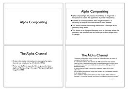 Alpha Compositing Alpha Compositing the Alpha Channel
