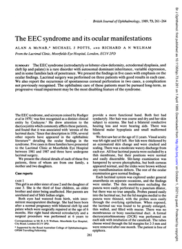 The EEC Syndrome and Its Ocular Manifestations