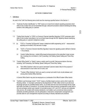 Telephone Verizon New York Inc. Section 1 2Nd Revised Revised Page 1