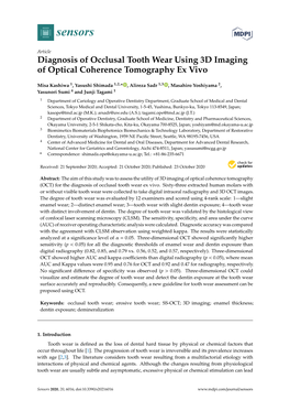 Diagnosis of Occlusal Tooth Wear Using 3D Imaging of Optical Coherence Tomography Ex Vivo