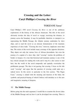 Caryl Phillips's Crossing the River