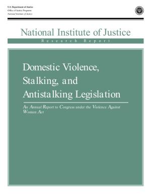 Domestic Violence, Stalking, and Antistalking Legislation