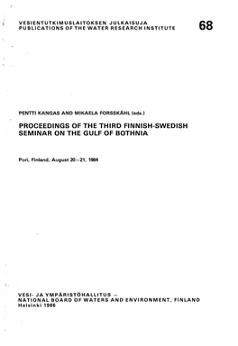 Proceedings of the Third Finnish-Swedish Seminar on the Gulf of Bothnia