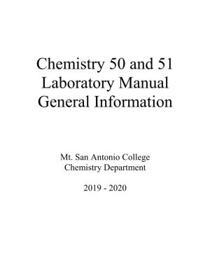 Chemistry 50 and 51 Laboratory Manual General Information