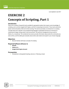 Exercise 2: Concepts of Scripting Part 1