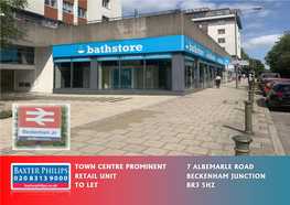 Town Centre Prominent 7 Albemarle Road Retail Unit Beckenham Junction to Let Br3