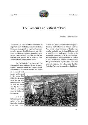 The Famous Car Festival of Puri