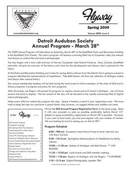Detroit Audubon Society Annual Program