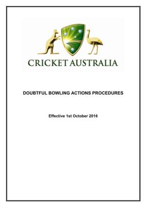 Doubtful Bowling Actions Procedures