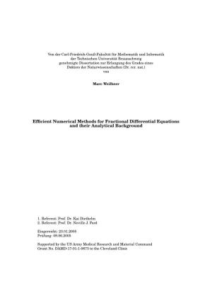Efficient Numerical Methods for Fractional Differential Equations