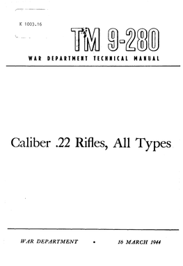 TM 9-280 Caliber .22 Rifles, All Types