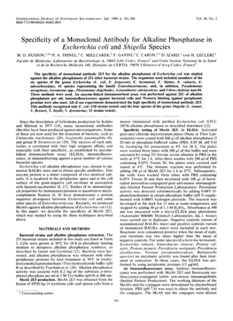 Escherichia Coli and Shigella Species M